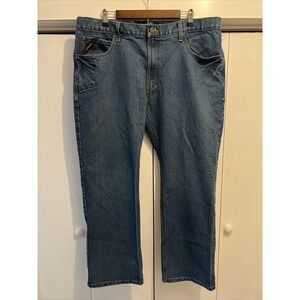 Ariat Rebar M4 Jeans Relaxed Boot Cut Blue Denim Loop Lock Durastretch 40x30